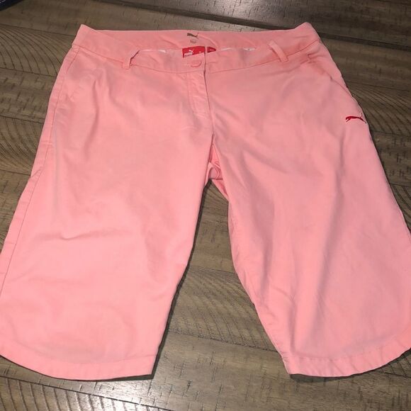 Puma Logo Sport Pants in Cotton Candy 🍭 Pink Stretch Elastane blend 4 Pockets - Picture 1 of 17